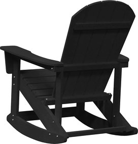 vidaXL Καρέκλες Ροκάντας Adirondack 2 pcs Μαύρο HDPE