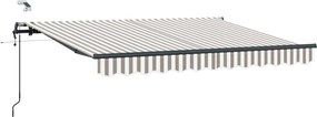 vidaXL Ύφασμα Ομπρέλας Ανοιχτό Γκρι και Λευκό 350 x 250 εκ Πολυεστέρας