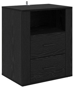 vidaXL Κομοδίνο Μαύρη δρυς 50 x 36 x 60 εκ Επεξεργασμένο ξύλο