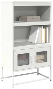 Highboard Λευκό 68x39x123 cm Ατσάλι - Λευκό