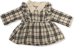 Tweed Knit Baby Dress - Black/White