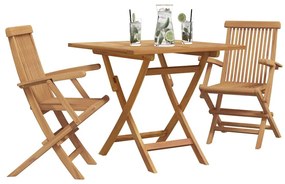 vidaXL Σετ Τραπεζαρίας Κήπου 2 pcs Καφέ Μασίφ ξύλο teak