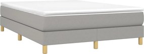 vidaXL Κρεβάτι Boxspring με Στρώμα Ανοιχτό Γκρι 140x190 εκ. Υφασμάτινο
