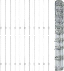 vidaXL Τεντώτο με στήριγμα Ασημί 1,2 x 50 m Ατσάλι