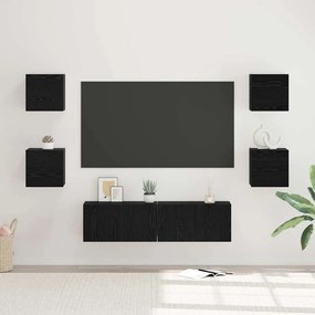 vidaXL Σετ επίπλου τηλεόρασης Επιτοίχιο 6 pcs Μαύρη δρυς