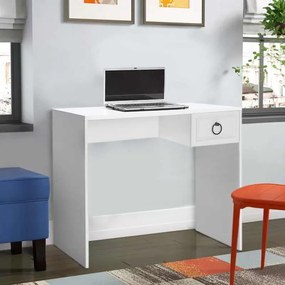Γραφείο μελαμίνης Hampton Megapap χρώμα λευκό 90x51x75εκ.
