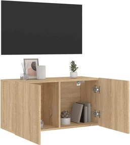 vidaXL Ντουλάπι Τοίχου Τηλεόρασης Sonoma Δρυς 80 x 30 x 41 εκ.