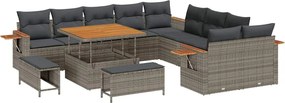 vidaXL Σετ Καναπέ Κήπου με μαξιλάρι 13 pcs Γκρι