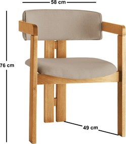 Καρέκλα Δρυς / Βιζόν CLIGADA 58x49x76