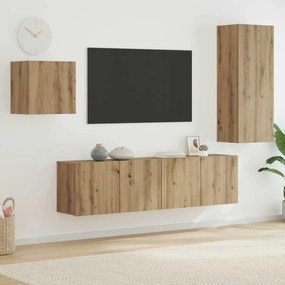vidaXL Ντουλάπι TV Επιτοίχιο 4 pcs Artisan Oak Επεξεργασμένο ξύλο
