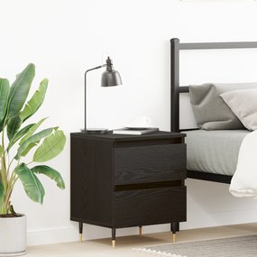 vidaXL Κομοδίνο Μαύρο Δρυς 40x35x50 εκ. Κατασκευασμένο ξύλο
