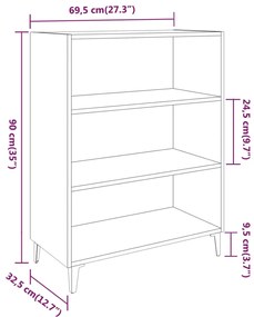 vidaXL Ντουλάπι Καφέ Δρυς 69,5 x 32,5 x 90 εκ. από Επεξεργασμένο Ξύλο