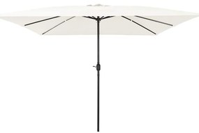 vidaXL Τετράγωνο Κήπος Παράσολα 295x245 cm Σαμπανί Λευκό