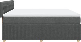 vidaXL Κρεβάτι Boxspring με Στρώμα Σκούρο Γκρι 180x200 εκ Υφασμάτιν