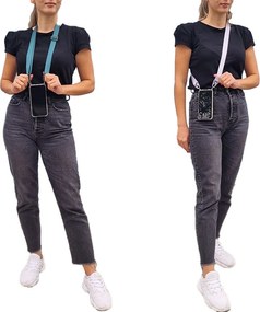 Θήκη Σιλικόνης με Strap Sonique Armor Clear Oppo Find X8 Pro 5G Φούξια