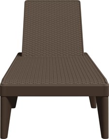 vidaXL Ξαπλώστρα Καφέ 186 x 60 x 29 από Πολυπροπυλένιο