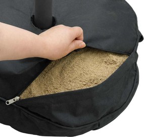 vidaXL Βάση ομπρέλας βεράντας 50 x 50 cm Ατσάλι Μαύρο