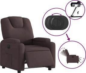 vidaXL Πολυθρόνα Ανακλινόμενη Ηλεκτρική Σκούρο Καφέ Υφασμάτινη