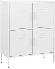 vidaXL Ντουλάπι Αποθήκευσης Λευκό 80 x 35 x 101,5 εκ. από Ατσάλι
