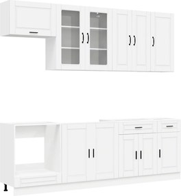 vidaXL Μονάδα κουζίνας PORTO 8 pcs Λευκό Επεξεργασμένο Ξύλο