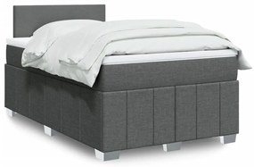 ΚΡΕΒΑΤΙ BOXSPRING ΜΕ ΣΤΡΩΜΑ ΣΚΟΥΡΟ ΓΚΡΙ 120X190 ΕΚ ΥΦΑΣΜΑΤΙΝΟ 3287001