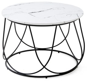 NUBIRA coffee table frame - black, top - white marble DIOMMI V-CH-NUBIRA-LAW-BIAŁY