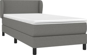 vidaXL Κρεβάτι Boxspring με Στρώμα Σκούρο Γκρι 80x200 εκ. Υφασμάτινο