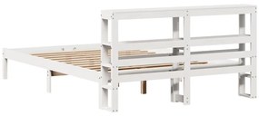 vidaXL Σκελετός Κρεβ. Χωρίς Στρώμα Λευκό 135x190 εκ Μασίφ Πεύκο