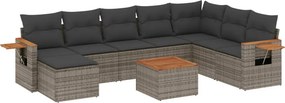 vidaXL Patio Sofa Set 9-θέσια Grey