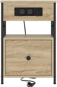vidaXL Κομοδίνο Δρύς Sonoma 40 x 31 x 60 εκ. Επεξεργασμένο ξύλο