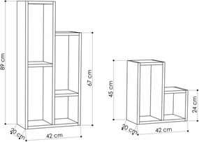 Ραφιέρα - Ανθοστήλη Sule Megapap χρώμα sapphire oak 84x20x89εκ.