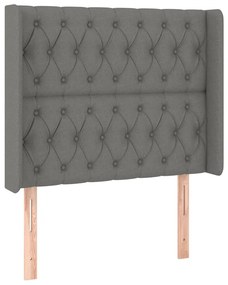 vidaXL Κρεβάτι Boxspring με Στρώμα &amp; LED Σκ.Γκρι 100x200 εκ Υφασμάτινο