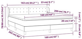 Κρεβάτι Boxspring με Στρώμα Taupe 160x200 εκ. Υφασμάτινο - Μπεζ-Γκρι