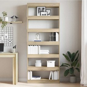 vidaXL Βιβλιοθήκη Δρύς Sonoma 80 x 30 x 198 εκ Επεξεργασμένο ξύλο