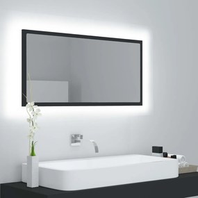 Καθρέφτης Μπάνιου με LED Γκρι 90x8,5x37 εκ. από Ακρυλικός