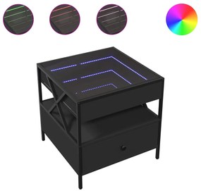 vidaXL Τραπεζάκι Σαλονιού Infinity LED Μαύρο 50x50x51 εκ.