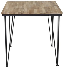 Τραπέζι Dallas 182, Ανοιχτό καφέ, Μαύρο, 75x80x80cm, 10 kg, Ξύλο, Μέταλλο, Ξύλο: Ξύλο Teak | Epipla1.gr