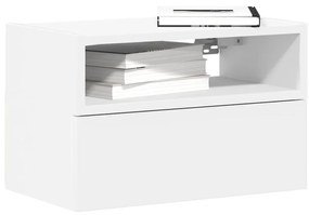 vidaXL Κομοδίνο Επιτοίχιο Λευκά 45x26x28,5 εκ.