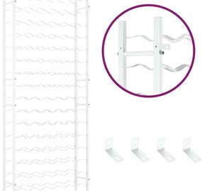 vidaXL Ραφιέρα Κρασιών για 96 Φιάλες Λευκή Μεταλλική