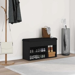 vidaXL Παγκάκι Αποθήκευσης Μαύρο Δρυς 80x30x45 εκ. Συνθετικό Ξύλο