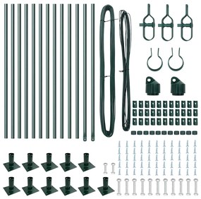vidaXL Πό posts φράχτη Ρυθμιζόμενο Ύψος 13 pcs Πράσινο Ø32mm 50 εκ