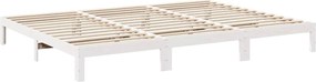 vidaXL Οικογενειακό πλαίσιο κρεβατιού χωρίς στρώμα Λευκό ξύλο πεύκο