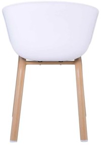 πολυθρόνα Steel OPTIM Φυσικό/ PP Άσπρο/Ύφασμα Lime 54x51x79cm (Σετ 4 ΤΕΜ)