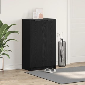 vidaXL Ντουλάπι Παπουτσιών Μαύρο Δρυός 59x35x100 εκ. Από Επεξεργασμένο Ξύλο
