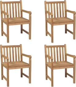 vidaXL Καρέκλες Κήπου 4 τεμ. από Μασίφ Ξύλο Teak