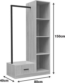 Έπιπλο εισόδου Erdeco pakoworld mdf σε φυσική απόχρωση 80x40x150εκ