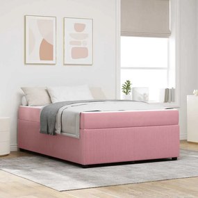vidaXL Σκελετός Κρεβατιού Ροζ 160 x 200 cm ύφασμα