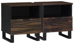 vidaXL Κομοδίνα 2 τεμαχίων 40 x 33 x 46 εκ. Στερεό Ξύλο Μάνγκο