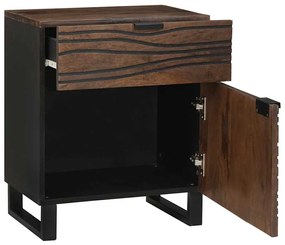 vidaXL Κομοδίνο με συρτάρι Καρυδιά 50 x 33 x 60 εκ Μασίφ ξύλο μάνγκο