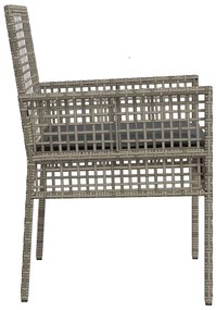 vidaXL Καρέκλα Κήπου 2 pcs Γκρι 53 x 60 x 85εκ συνθετικό ρατάν